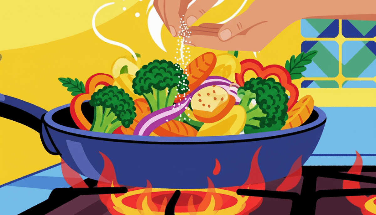 Colorful cooking illustration